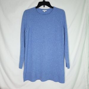 J. JILL Cashmere Women's Blue Long Sleeve Tunic Length Minimalist Sweater XS